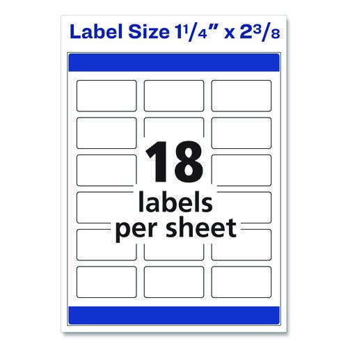 Picture of Vibrant Laser Color-Print Labels w/ Sure Feed, 1.25 x 2.38, White, 450/Pack