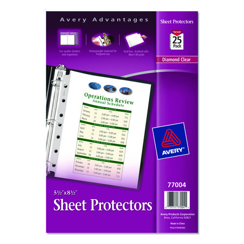 Top+Load+Sheet+Protector%2C+Heavyweight%2C+8.5+x+5.5%2C+Clear%2C+25%2FPack