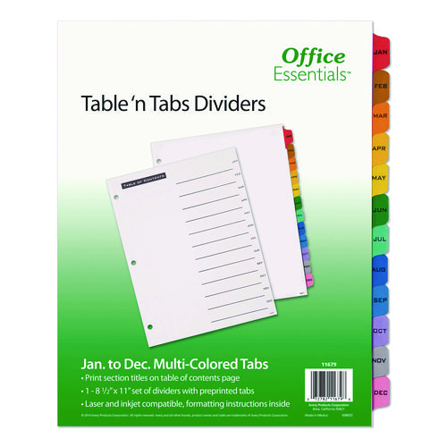 Table+%26apos%3Bn+Tabs+Dividers%2C+12-Tab%2C+Jan.+to+Dec.%2C+11+x+8.5%2C+White%2C+Assorted+Tabs%2C+1+Set