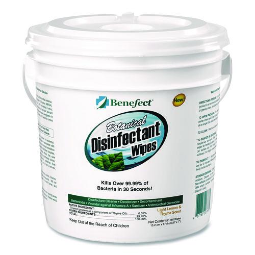 Picture of Botanical Disinfectant Wipes, 6 x 7, Light Lemon and Thyme, 250/Bucket