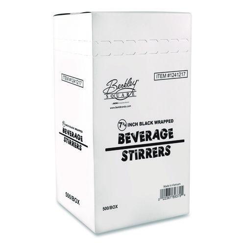 Picture of Wrapped Polypropylene Stirrers, 7.75", Black, 500/Box