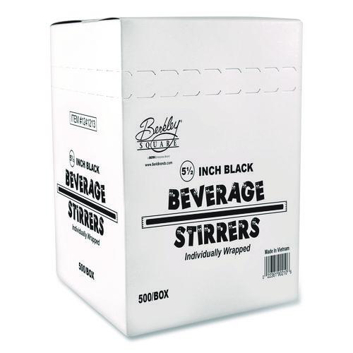 Picture of Wrapped Polypropylene Stirrers, 5.5", Black, 500/Box
