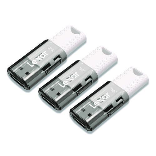 Picture of JumpDrive S60 USB 2.0 Flash Drive, 32 GB, Gray/White, 3/Pack