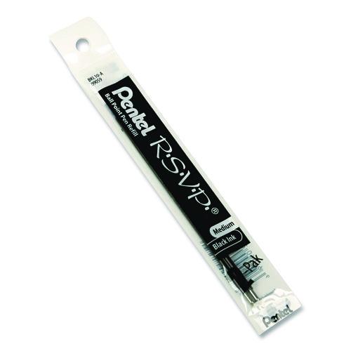 Picture of Refill for Pentel R.S.V.P. Ballpoint Pens, Medium 1 mm Conical Tip, Black Ink, 2/Pack