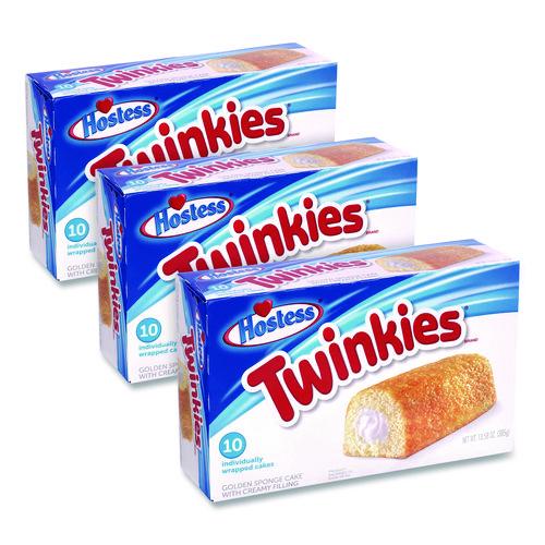 Picture of Twinkies, Vanilla, 1.36 oz Individually Wrapped, 10/Pack, 3 Packs/Carton