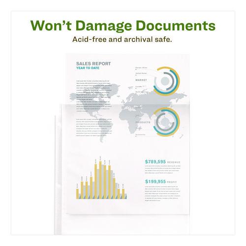 Picture of Recycled Economy Weight Sheet Protector, Side: 3-Hole Punched, Top Load 8.5 x 11 Insert, Semi-Clear Front, 100/Box