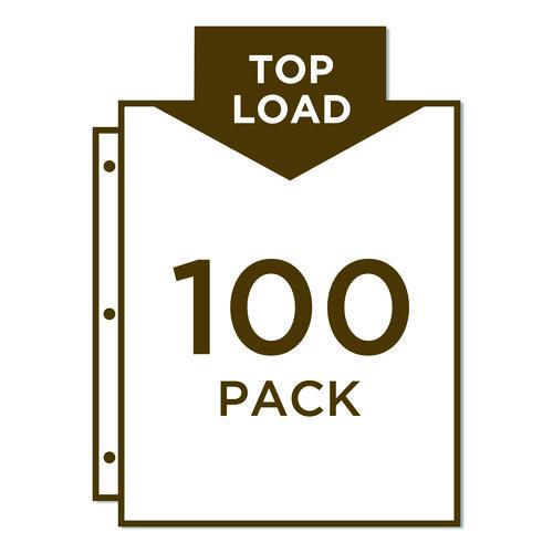 Picture of Recycled Economy Weight Sheet Protector, Side: 3-Hole Punched, Top Load 8.5 x 11 Insert, Semi-Clear Front, 100/Box