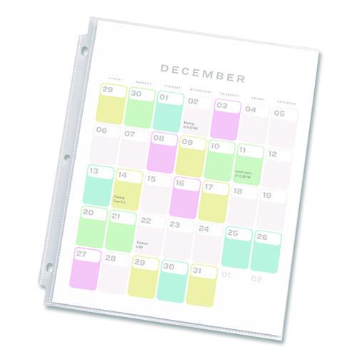 Picture of Recycled Economy Weight Sheet Protector, Side: 3-Hole Punched, Top Load 8.5 x 11 Insert, Semi-Clear Front, 100/Box