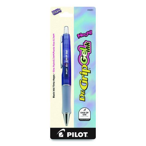Picture of Dr. Grip Gel Pen, Retractable, Fine 0.7 mm, Black Ink, Translucent Purple Barrel