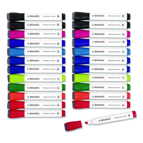 Chisel+Tip+Low-Odor+Dry-Erase+Markers+With+Erasers%2C+Broad+Chisel+Tip%2C+Assorted+Colors%2C+24%2Fpack