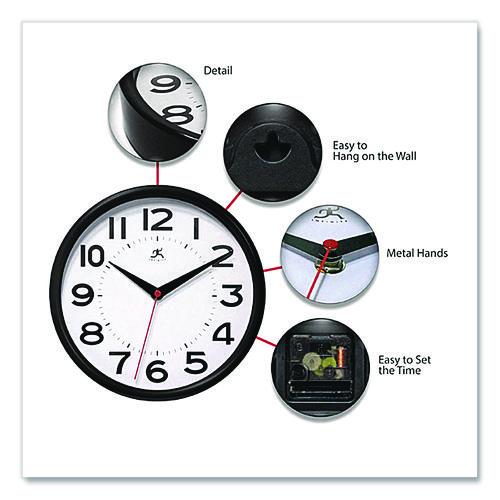 Picture of Metro Wall Clock, 9" Diameter, Black Case, 1 AA (sold separately)