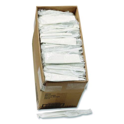 Picture of Fieldware Cutlery Kit, Individually Wrapped, Mediumweight, Fork/Knife/Napkin/Spoon, Plastic, White, 250/Carton