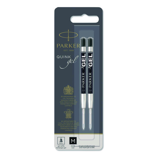 Refill+For+Parker+Retractable+Gel+Ink+Roller+Ball+Pens%2C+Medium+Conical+Tip%2C+Black+Ink%2C+2%2Fpack