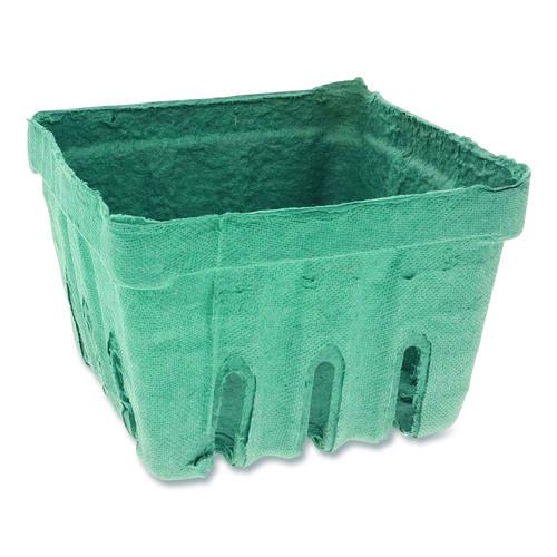 Picture of Berigard Molded Fiber Berry Basket, Quart, 5.5 x 5.5 x 3.25, Green, 297/Carton