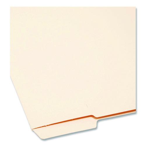 Picture of Heavyweight Manila End Tab Folders, 9" High Front, 1/3-Cut Tabs: Bottom, Letter Size, 0.75" Expansion, Manila, 100/Box