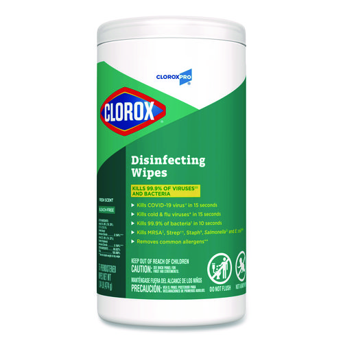 Disinfecting+Wipes%2C+1-Ply%2C+7+x+8%2C+Fresh+Scent%2C+White%2C+75%2FCanister