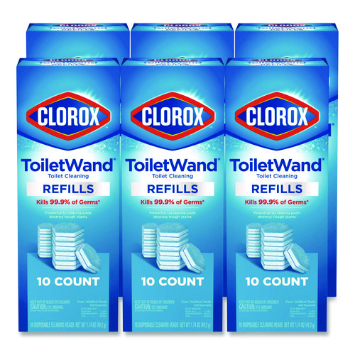 Disinfecting+ToiletWand+Refill+Heads%2C+Toilet+Cleaning+Scrubbing+Pads%2C+Blue%2FWhite%2C+10%2FPack%2C+6+Packs%2FCarton