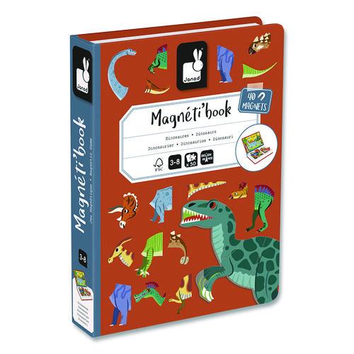 Picture of Magneti'books, Dinosaurs, 50 Pieces (10 Cards, 40 Magnetic Shapes), Ages 3 to 8 Years