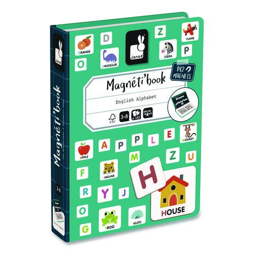 Picture of Magneti'books, Alphabet, 142 Pieces (26 Cards, 116 Magnetic Shapes), Ages 3 to 8