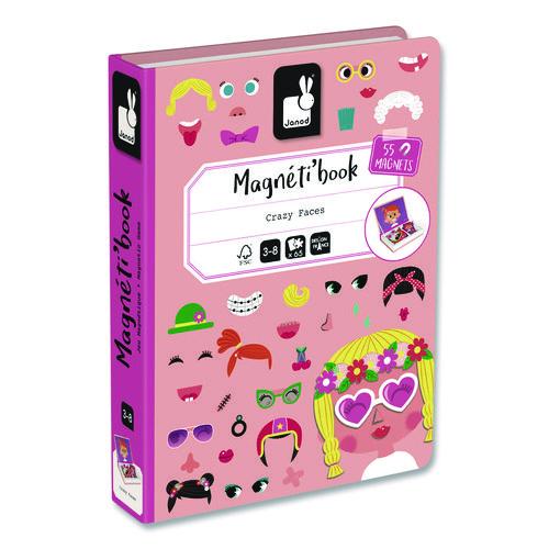 Picture of Magneti'books, Girl's Crazy Faces, 65 Pieces (10 Cards, 55 Magnetic Shapes), Ages 3 to 8