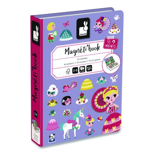 Picture of Magneti'books, Princesses, 62 Pieces (7 Cards, 55 Magnetic Shapes), Ages 3 to 8