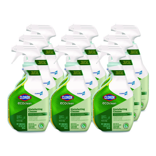 Clorox+Pro+EcoClean+Disinfecting+Cleaner%2C+Unscented%2C+32+oz+Spray+Bottle%2C+9%2FCarton