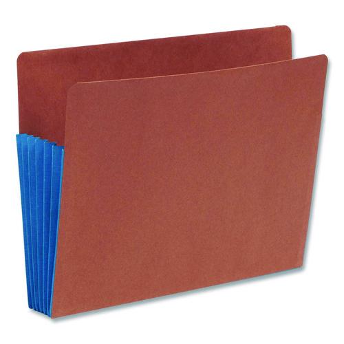 Picture of Redrope Drop-Front End Tab File Pockets, Fully Lined 6.5" High Gussets, 5.25" Expansion, Letter Size, Redrope/Blue, 10/Box