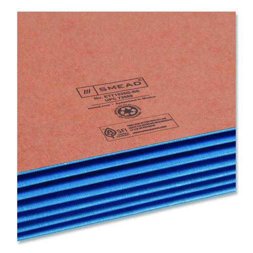 Picture of Redrope Drop-Front End Tab File Pockets, Fully Lined 6.5" High Gussets, 5.25" Expansion, Letter Size, Redrope/Blue, 10/Box