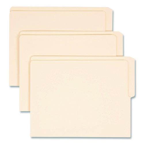 Picture of Heavyweight Manila End Tab Folders, 9" High Front, 1/2-Cut Tabs: Top, Letter Size, 0.75" Expansion, Manila, 100/Box