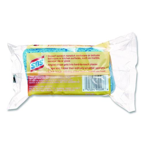 Picture of All Surface Scrubber Sponge, 2.5 x 4.5, 0.9" Thick, Dark Blue, 3/Pack, 8 Packs/Carton