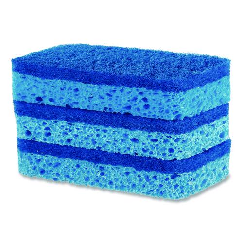 Picture of All Surface Scrubber Sponge, 2.5 x 4.5, 0.9" Thick, Dark Blue, 3/Pack, 8 Packs/Carton