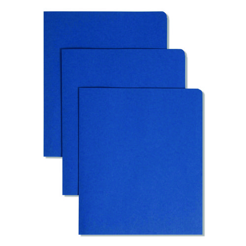 Two-Pocket+Folder%2C+Textured+Paper%2C+100-Sheet+Capacity%2C+11+X+8.5%2C+Dark+Blue%2C+25%2Fbox