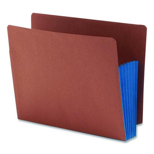 Picture of Redrope Drop-Front End Tab File Pockets, Fully Lined 6.5" High Gussets, 5.25" Expansion, Letter Size, Redrope/Blue, 10/Box