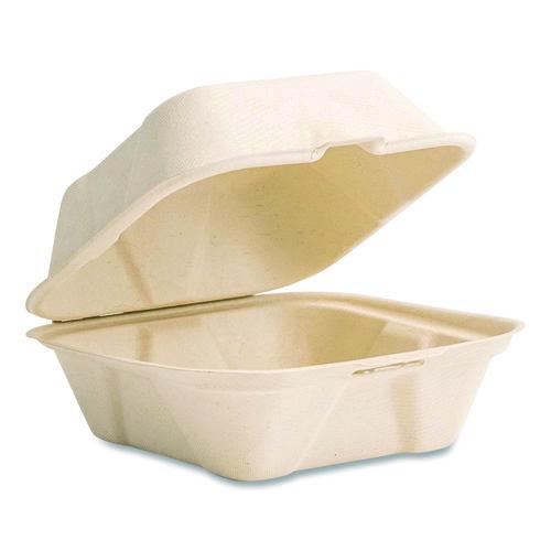Picture of Nourish Molded Fiber Takeout Containers, Compostable, 5.9 x 5.9 x 2.9, White, Sugarcane, 400/Carton
