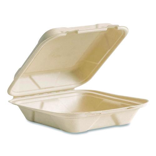 Picture of Nourish Molded Fiber Takeout Containers, Compostable, 7.9 x 7.9 x 2.9, White, Sugarcane, 200/Carton