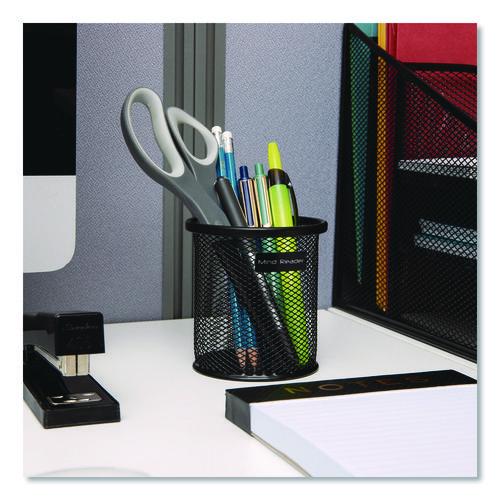 Picture of Metal Mesh Utensil Holder, 3.5" dia x 3.7"h, Black, 3/Pack