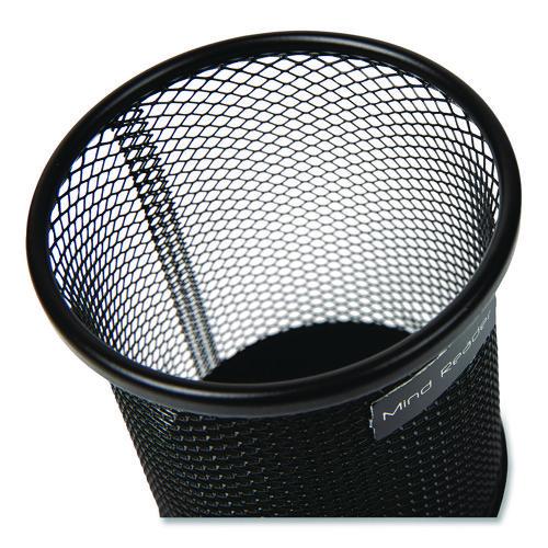 Picture of Metal Mesh Utensil Holder, 3.5" dia x 3.7"h, Black, 3/Pack
