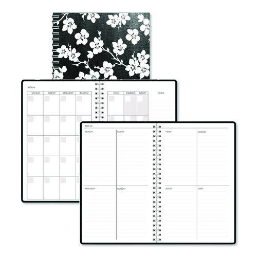 Recycled+Non-Dated+Monthly%2FWeekly+Planner%2C+Cherry+Blossoms%2C+Black%2FWhite+Cover%2C+Undated