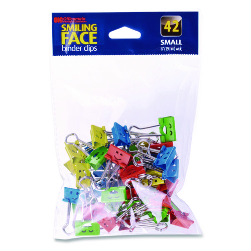 Smiling+Face+Binder+Clips%2C+Small%2C+Assorted+Colors%2C+42%2FPack