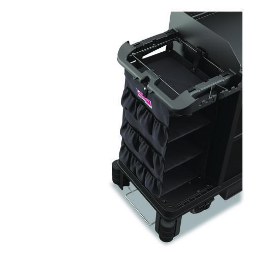 Picture of 3-Sided Hanging Bag with Shelves for Suncast Commercial HKC1000/HKC2000 Housekeeping Carts, 25.4 gal, 15.7 x 12.4 x 30, Black