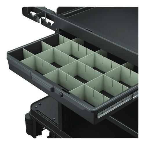 Picture of Lockable Slide Drawer with Dividers for Suncast Commercial Full-Size Housekeeping Carts HKC1000/HKC2000, Plastic, Black