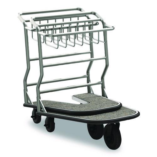 Picture of Nesting Luggage Cart with Carpeted Platform, 300 lb Capacity, 27 x 37 x 37.5, Silver/Black