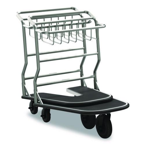 Picture of Nesting Luggage Cart with Rubber Platform, Capacity, 300 lb Capacity, 27 x 37 x 37.5, Silver/Black