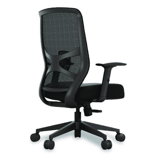 Picture of ProTask Executive Task Chair, Supports Up to 275 lb, 19.06" to 22.44" Seat Height, Black Seat/Back, Black Base