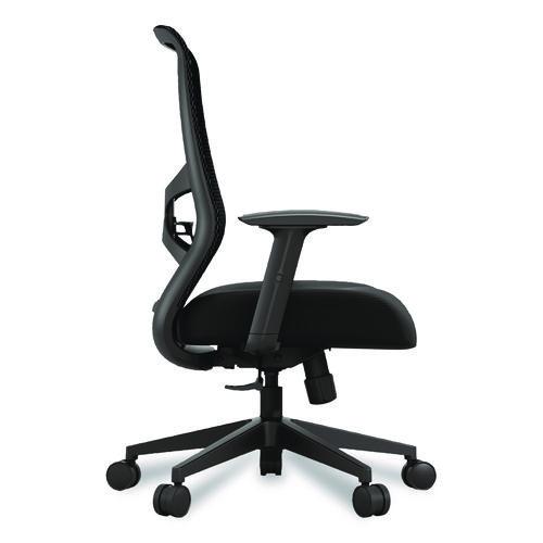 Picture of ProTask Executive Task Chair, Supports Up to 275 lb, 19.06" to 22.44" Seat Height, Black Seat/Back, Black Base