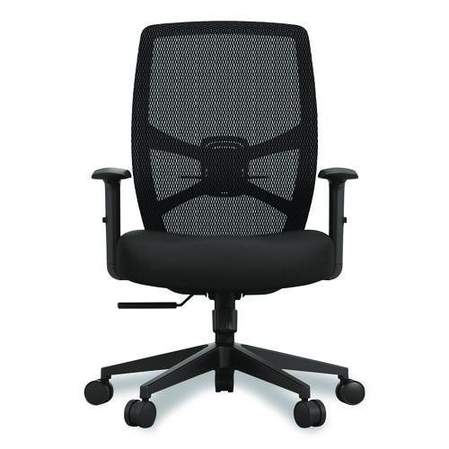 Picture of ProTask Executive Task Chair, Supports Up to 275 lb, 19.06" to 22.44" Seat Height, Black Seat/Back, Black Base