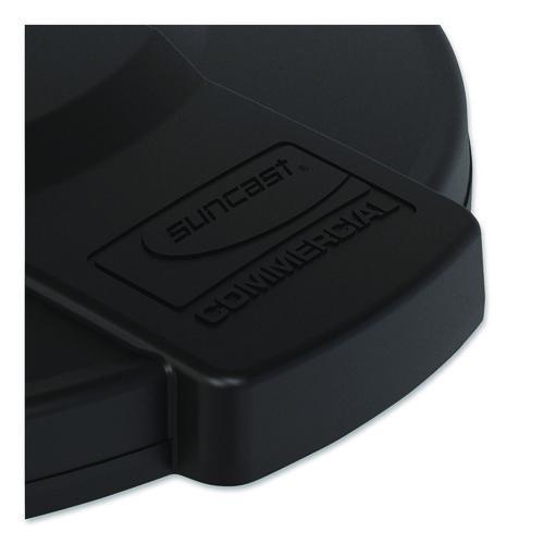 Picture of Utility Trash Can Lid for 44 gal Trash Can, 24.88" Diameter x 3", Black