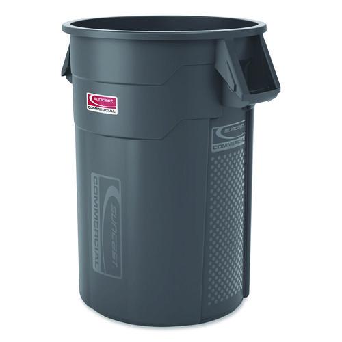 Picture of Injection Molded Utility Trash Can, 44 gal, Plastic/Resin, Gray