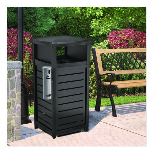 Picture of Smokers Ashtray Receptacle Attachment, Stainless Steel, Silver, Black