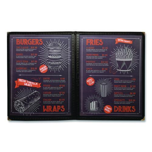 Picture of Menu Holder For 8.5 x 11 Menus, Portrait Orientation 4-View, 9.6 x 11.9, Clear/Black/Silver
